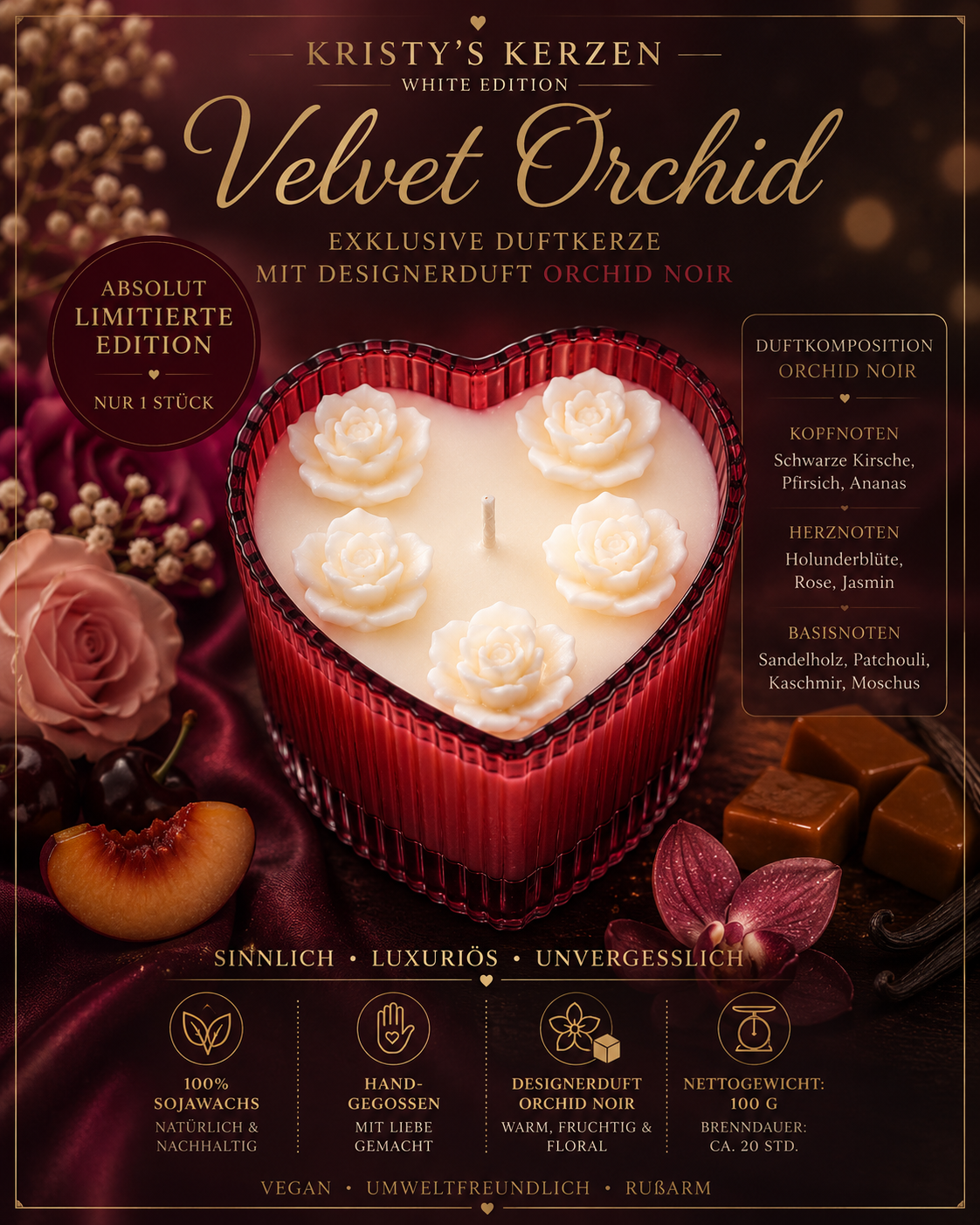 Velvet Orchid – Exklusive Duftkerze (100 g)