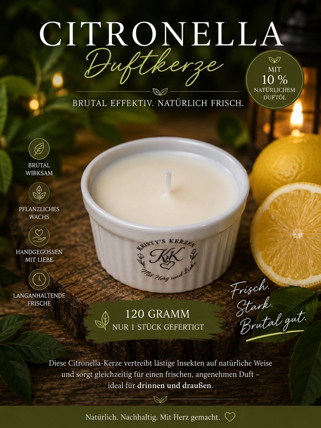 Citronella Duftkerzen 120g