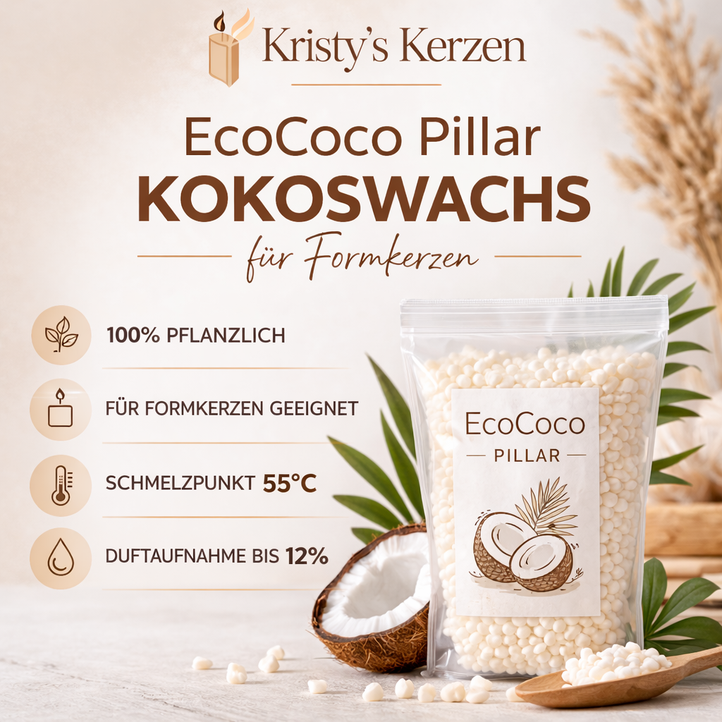 EcoCoco Pillar Kokoswachs – für Formkerzen