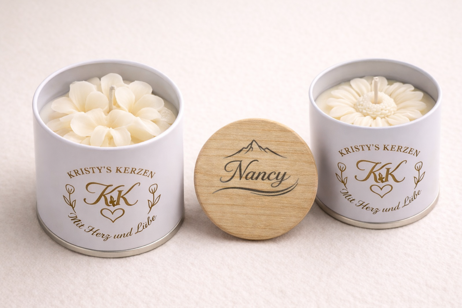 Personalisierte Geschenk-Kerze aus Sojawachs mit Gravur