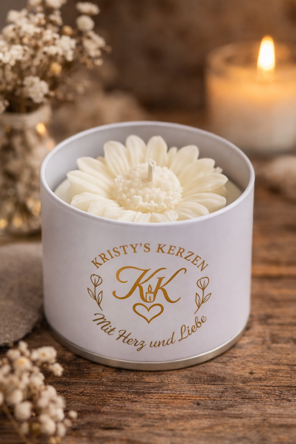 Personalisierte Geschenk-Kerze aus Sojawachs mit Gravur