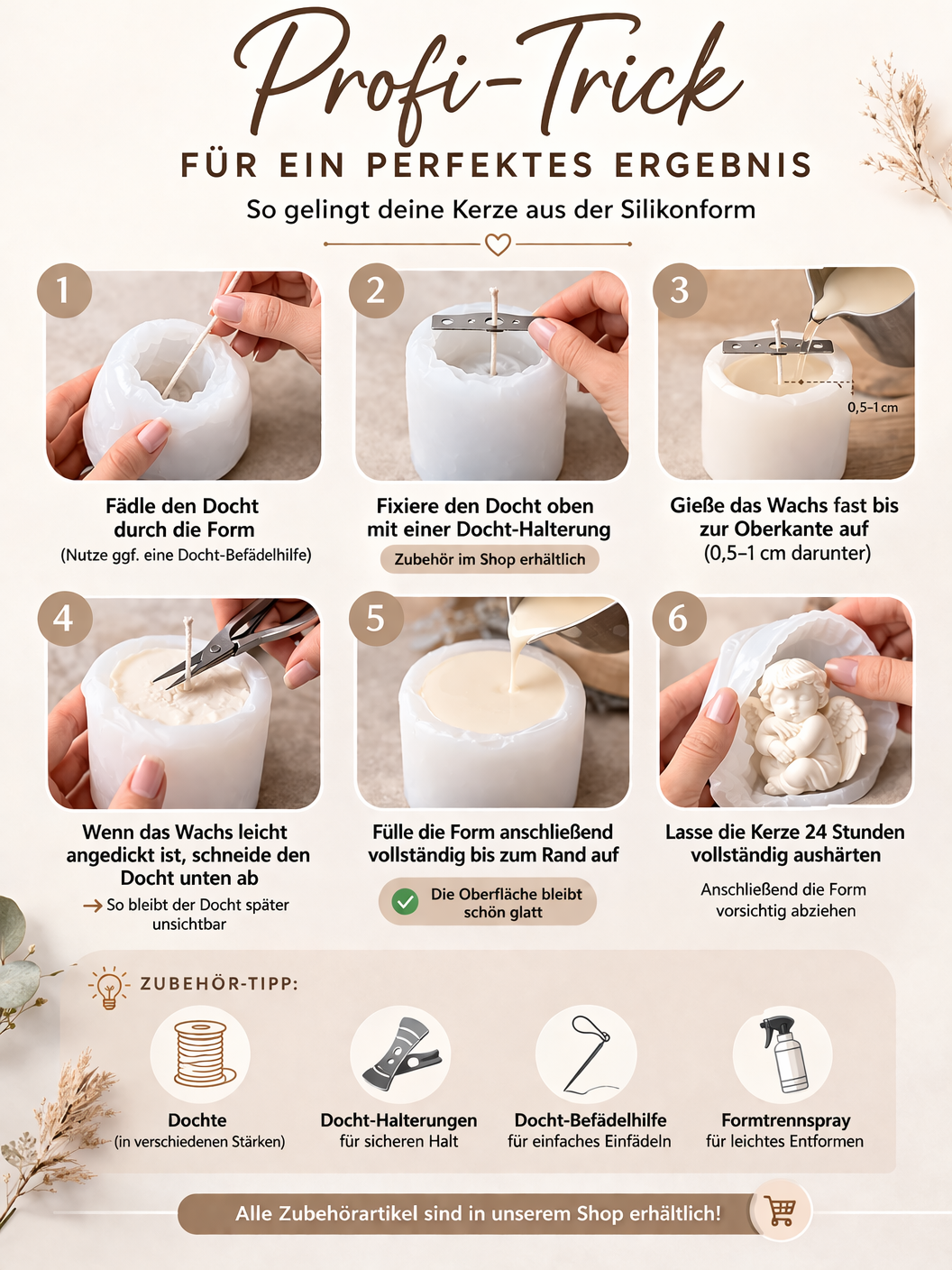 Silikonform liegender Engel – für Kerzen & DIY Projekte