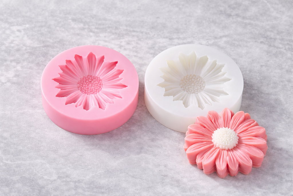Silikonform Margerite – DIY Blumenform für Kerzen, Seife & Deko